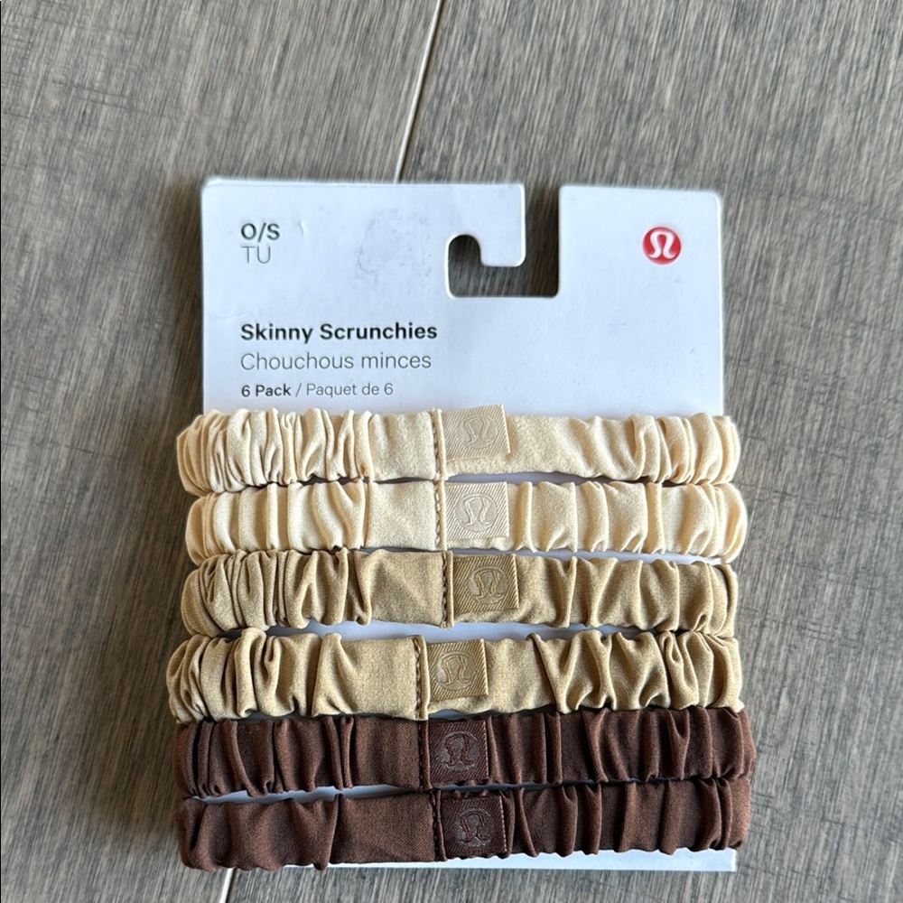 lululemon athletica Skinny Scrunchies - Cream and Brown